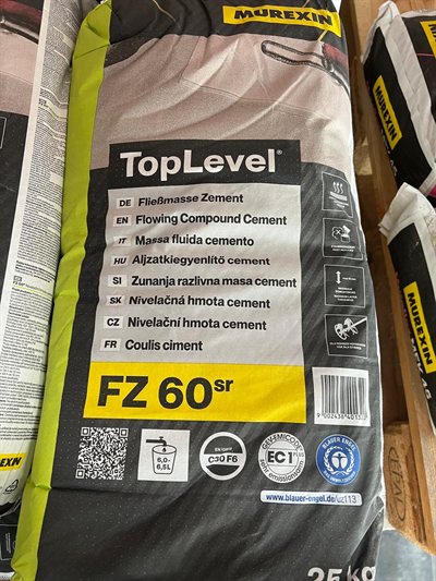Murexin TopLevel FZ 60sr, Gebinde im Regal bei Karsen Baustoff