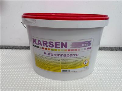Karsen Aufbrennsperre, Gebinde im Regal bei Karsen Baustoff