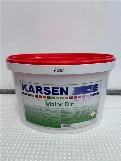 Karsen Maler Din, Gebinde im Regal bei Karsen Baustoff