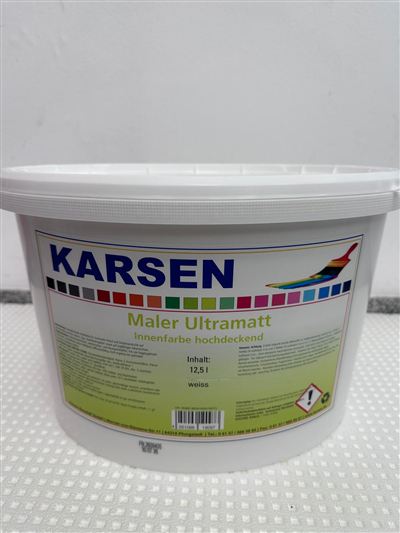 Karsen Maler Ultramatt, Gebinde im Regal bei Karsen Baustoff