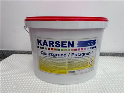 Karsen Quarzgrund / Putzgrund, Gebinde im Regal bei Karsen Baustoff