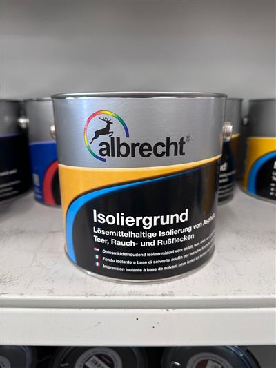 Albrecht Isoliergrund, Gebinde im Regal bei Karsen Baustoff