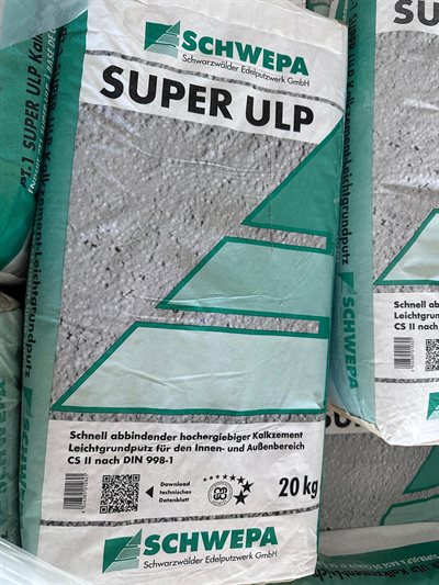 Schwepa Super ULP, Gebinde im Regal bei Karsen Baustoff